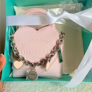 Tiffany & Co. Pale Pink Heart-Shaped Leather Charm Bag